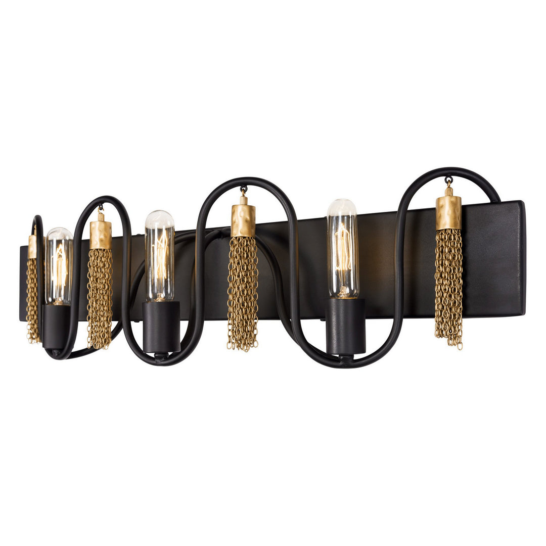 Varaluz Darden 354B03MBAG Bath Vanity Light 28 in. wide - Matte Black/Antique Gold