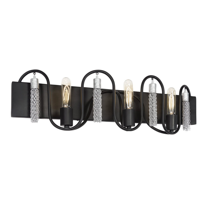 Varaluz Darden 354B03MBCH Bath Vanity Light 28 in. wide - Matte Black/Painted Chrome