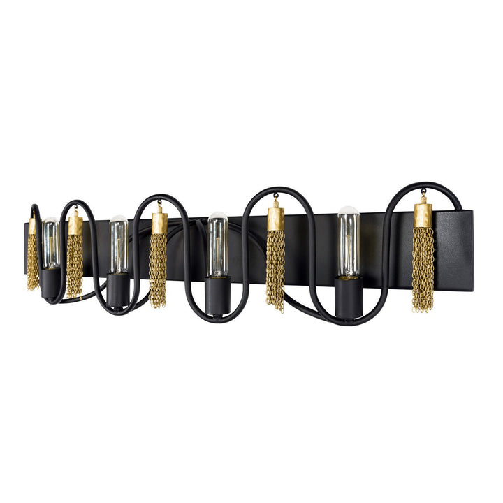 Varaluz Darden 354B04MBAG Bath Vanity Light 37 in. wide - Matte Black/Antique Gold