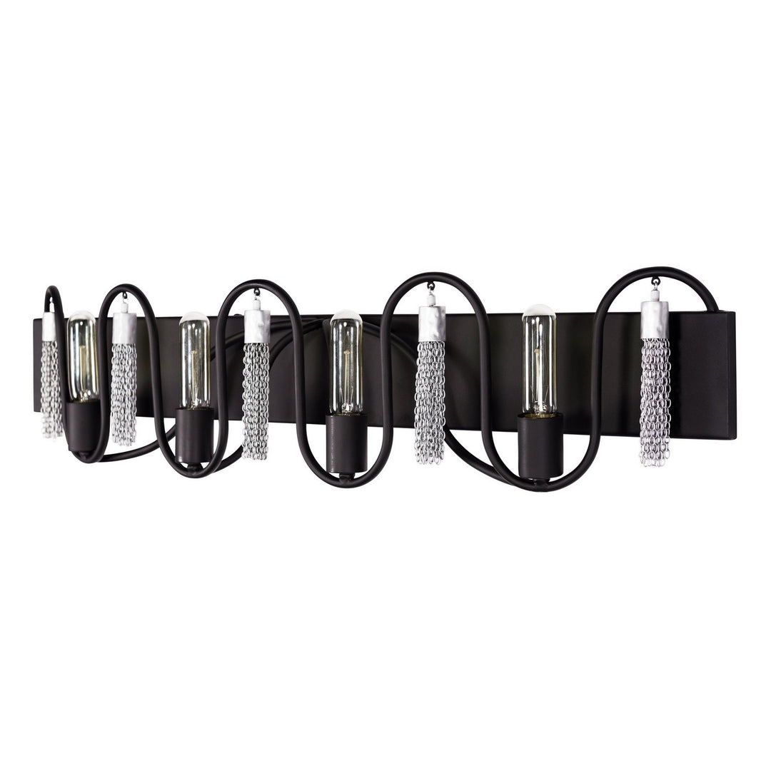 Varaluz Darden 354B04MBCH Bath Vanity Light 37 in. wide - Matte Black/Painted Chrome