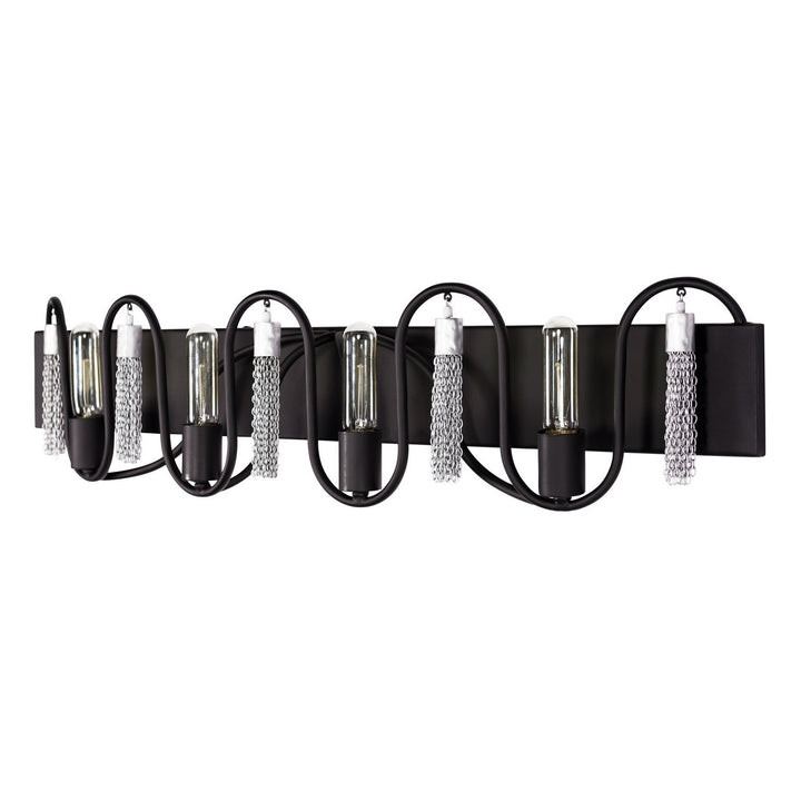 Varaluz Darden 354B04MBCH Bath Vanity Light 37 in. wide - Matte Black/Painted Chrome