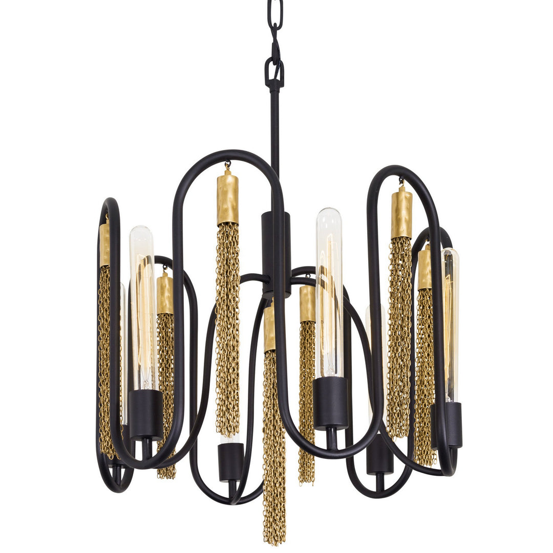 Varaluz Darden 354P06MBAG Chandelier Light - Matte Black/Antique Gold