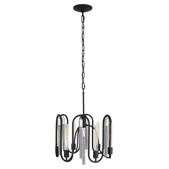 Varaluz Darden 354P06MBCH Chandelier Light - Matte Black/Painted Chrome