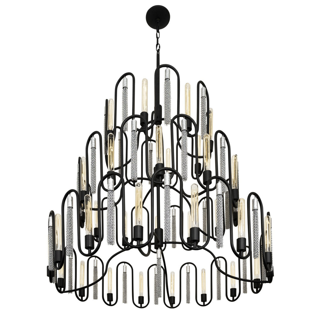 Varaluz Darden 354P36MBCH Chandelier Light - Matte Black/Painted Chrome