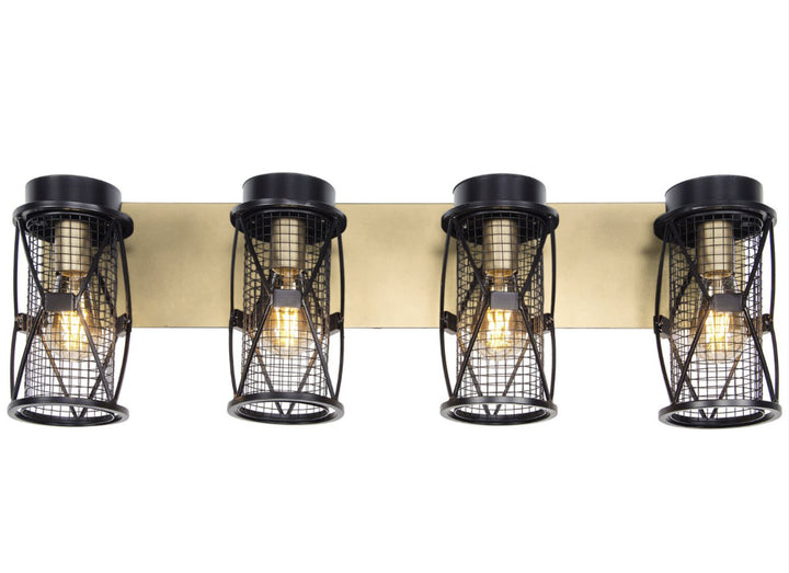 Varaluz Harlequin 612660 Bath Vanity Light 33 in. wide - Warm Bronze/Gold