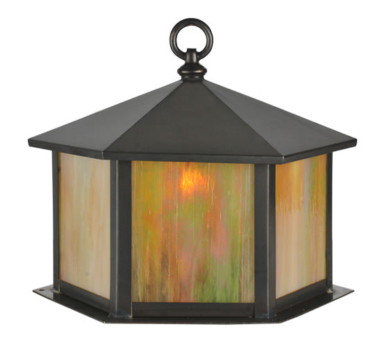 Meyda Tiffany Lighting 117203 Gazebo One Light Post Mount Outdoor Bronze / Dark