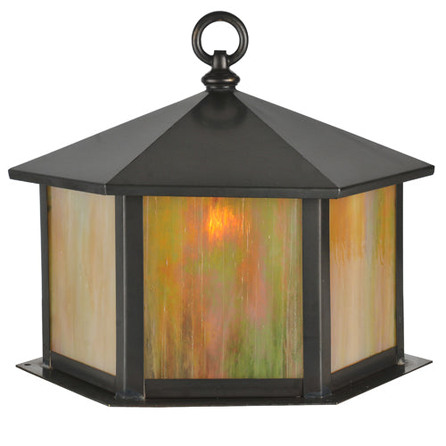 Meyda Tiffany Lighting 117203 Gazebo One Light Post Mount Outdoor Bronze / Dark