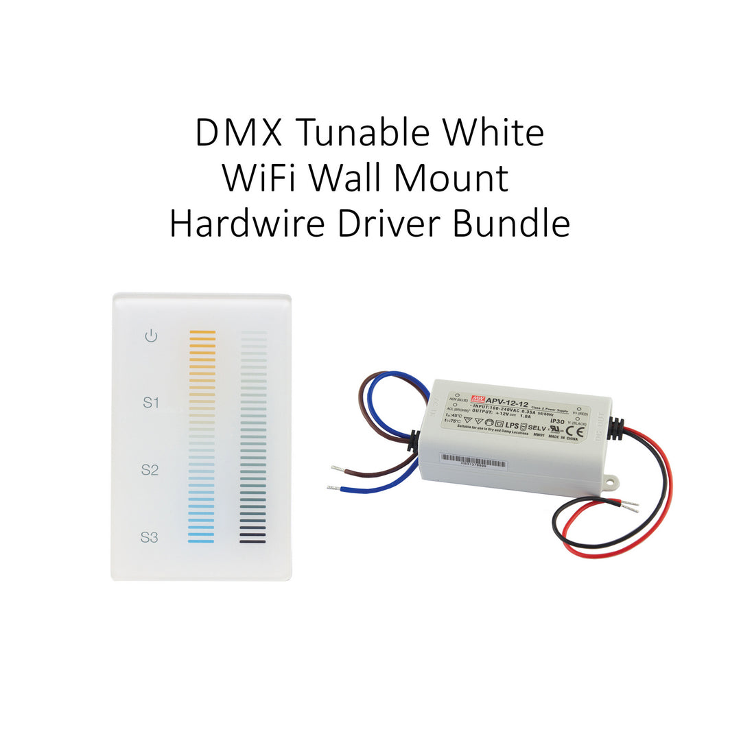 Diode Led Lighting DI-KIT-DMX-TW1Z-H  Wifi Wall Mount Hardwire Driver Bundle Decor White