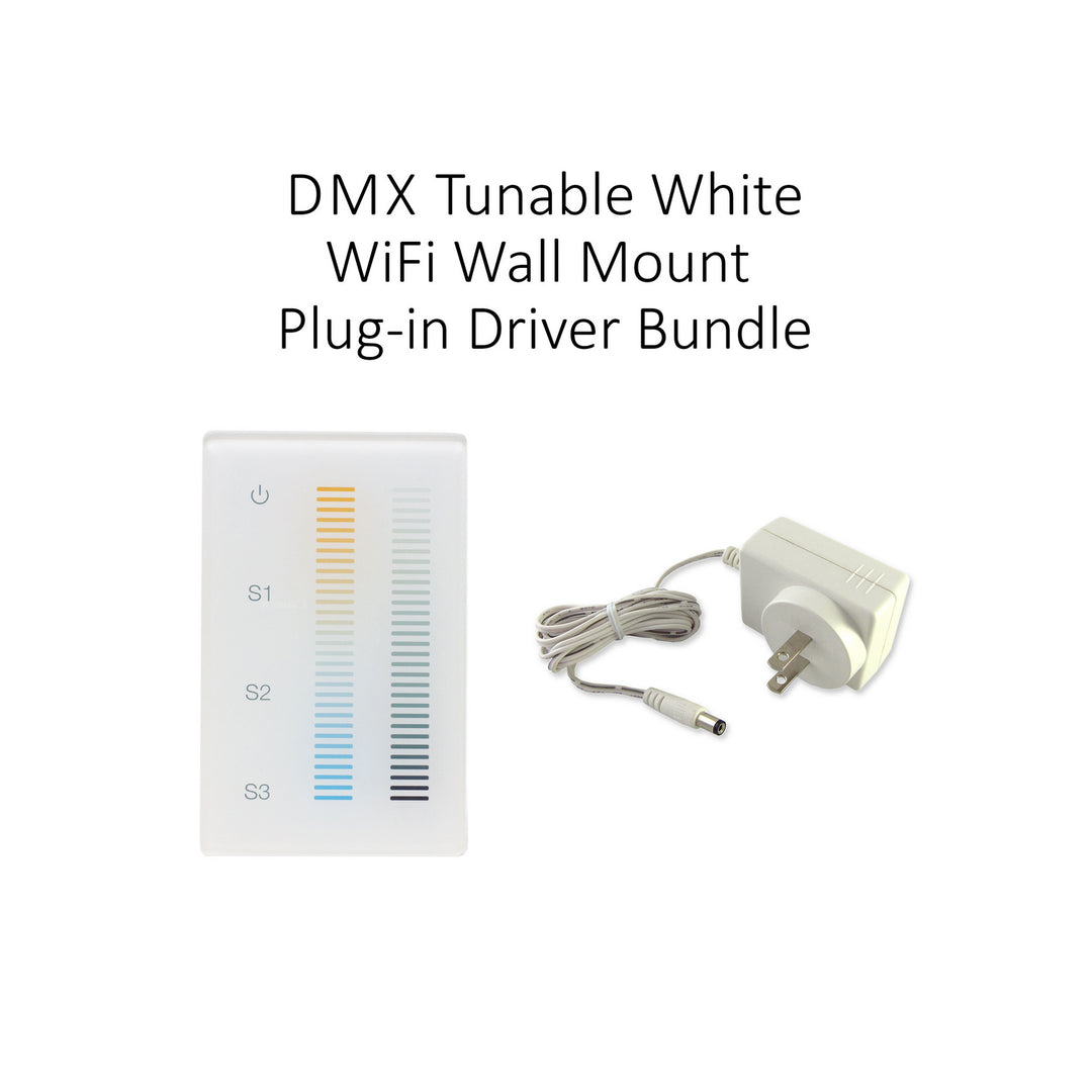 Diode Led Lighting DI-KIT-DMX-TW1Z-PA  Wifi Wall Mount Plug-In Driver Bundle Decor White