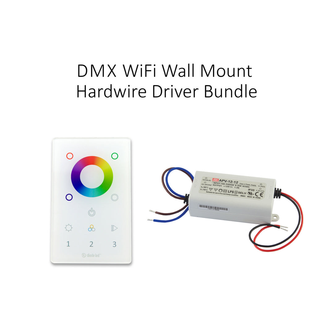 Diode Led Lighting DI-KIT-DMX-WM3Z-H  Wall Mount Hardwire Driver Bundle Decor White