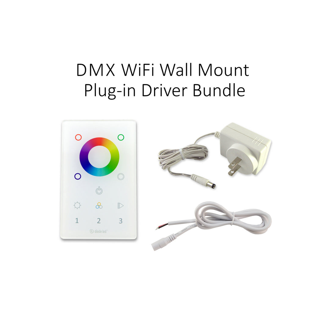 Diode Led Lighting DI-KIT-DMX-WM3Z-PA  Wall Mount Plug-In Driver Bundle Decor White