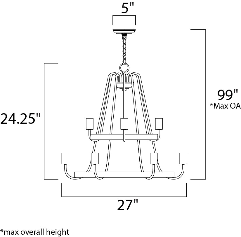 Maxim Haven 11737BKSN Chandelier Light - Black / Satin Nickel