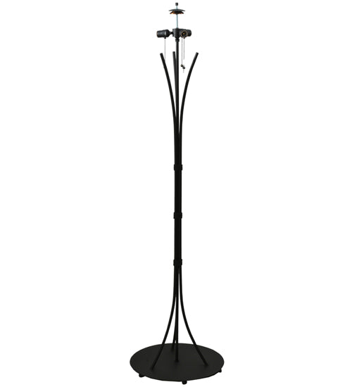 Meyda Tiffany Lighting 117750 Tiffany Poppy Three Light Floor Base Utility Light Black