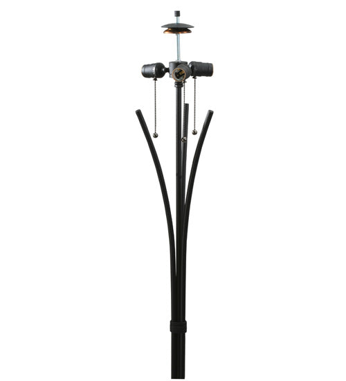 Meyda Tiffany Lighting 117750 Tiffany Poppy Three Light Floor Base Utility Light Black