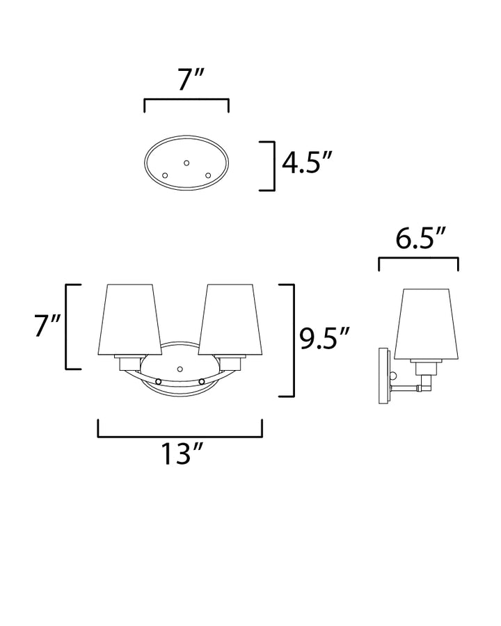 Maxim Shelter 11832SWBK Bath Vanity Light 13 in. wide - Black