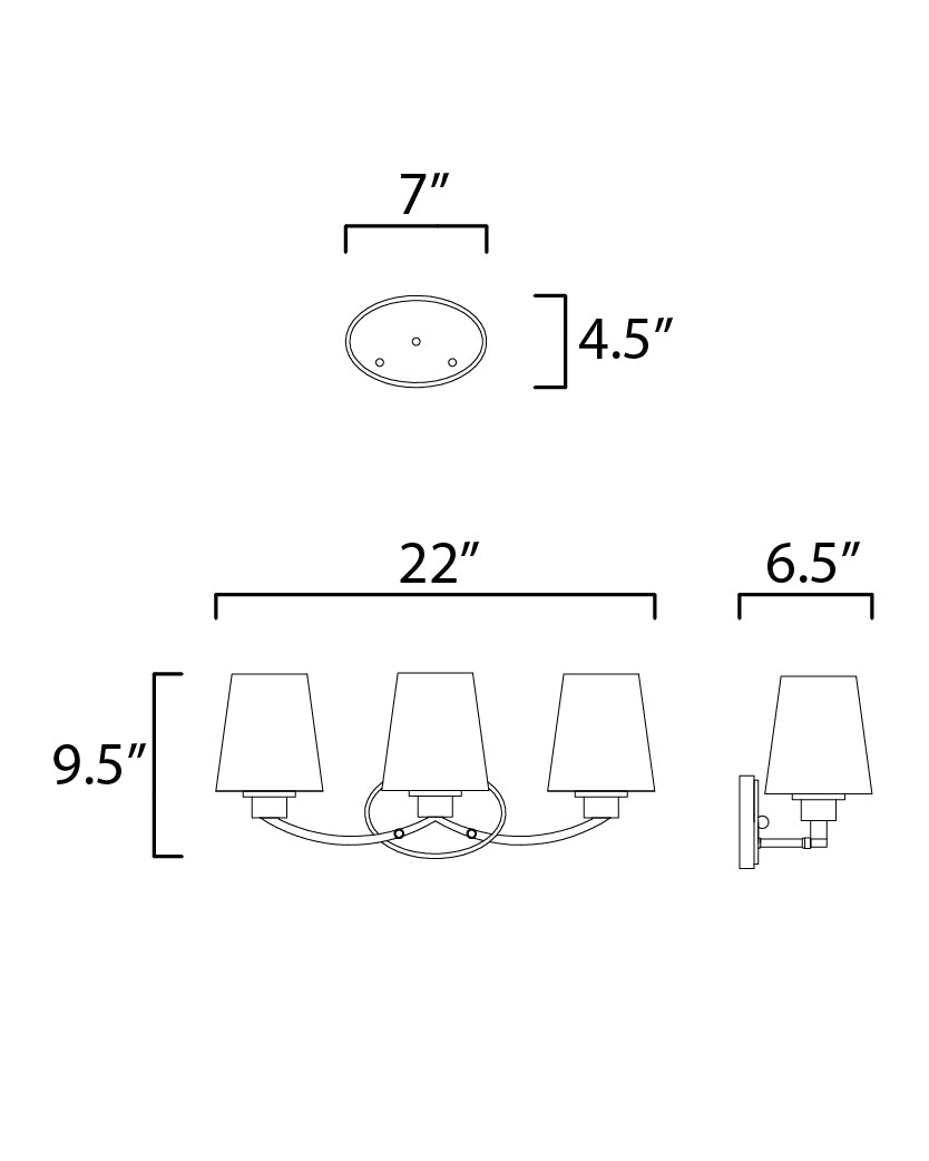 Maxim Shelter 11833SWBK Bath Vanity Light 22 in. wide - Black