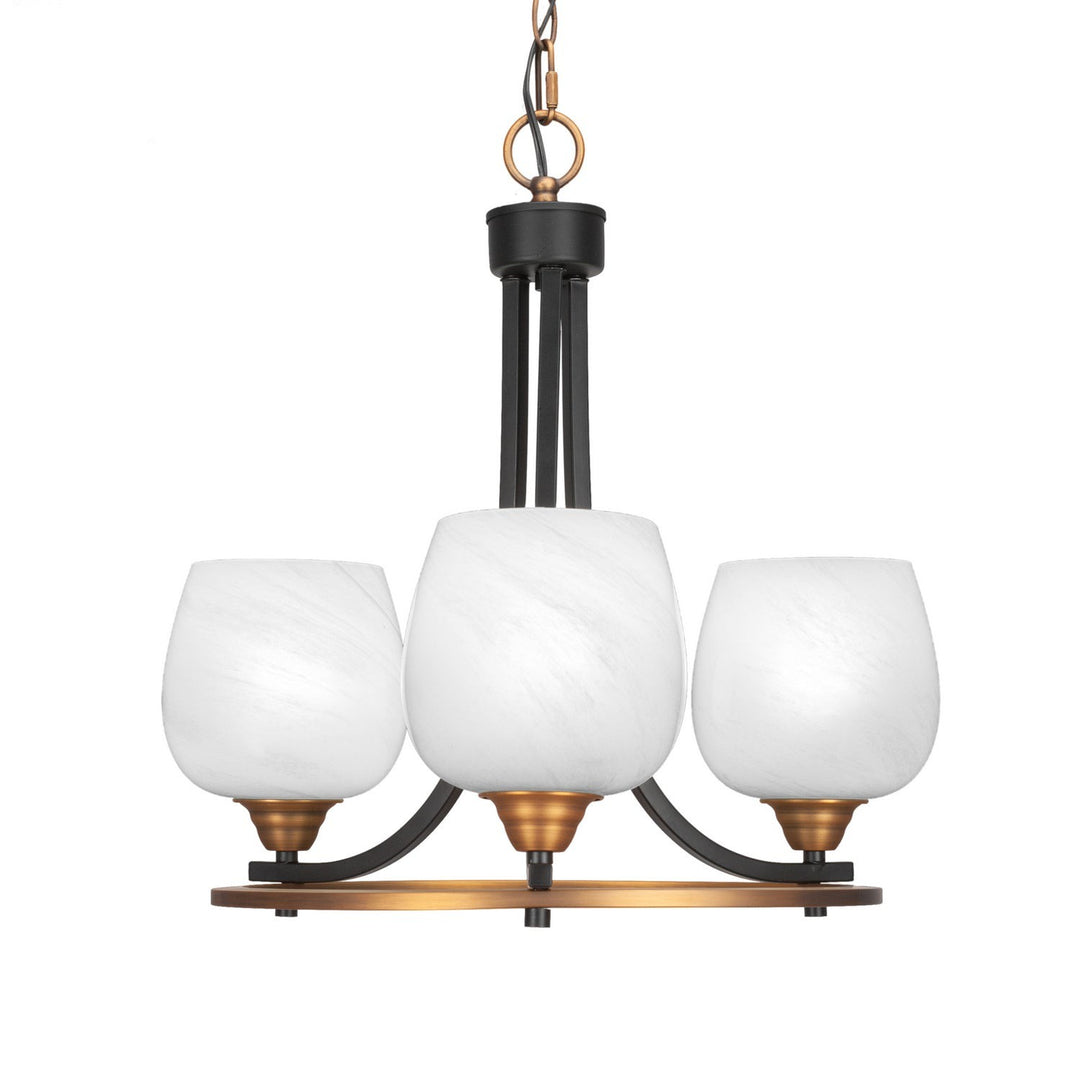 Toltec Paramount 3403-mbbr-4811 Chandelier Light - Matte Black & Brass