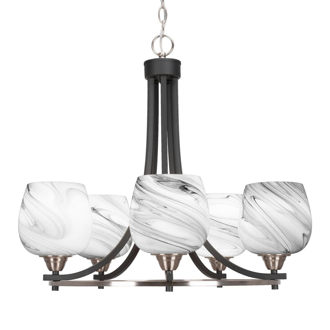 Toltec Paramount 3405-mbbn-4819 Chandelier Light - Matte Black & Brushed Nickel