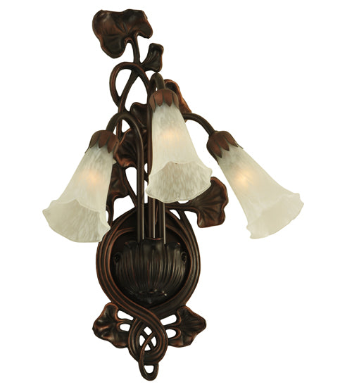 Meyda Tiffany White Pond Lily 11846 Wall Light - Mahogany Bronze