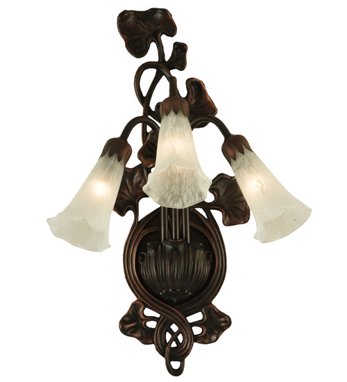 Meyda Tiffany White Pond Lily 11846 Wall Light - Mahogany Bronze