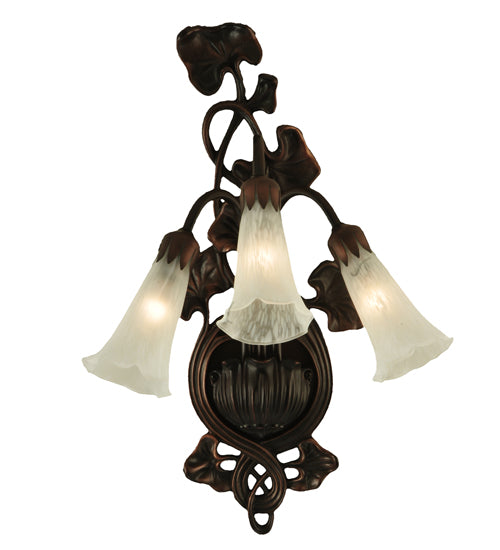 Meyda Tiffany White Pond Lily 11846 Wall Light - Mahogany Bronze