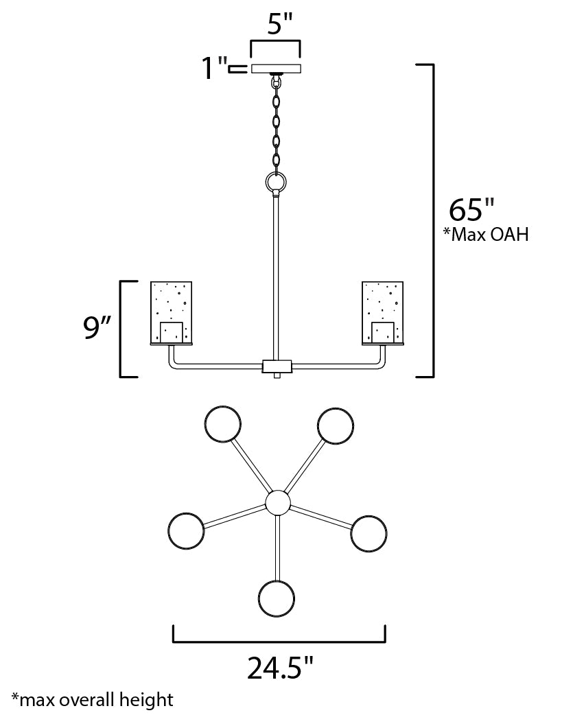 Maxim Sleek 11846CDSN Chandelier Light - Satin Nickel
