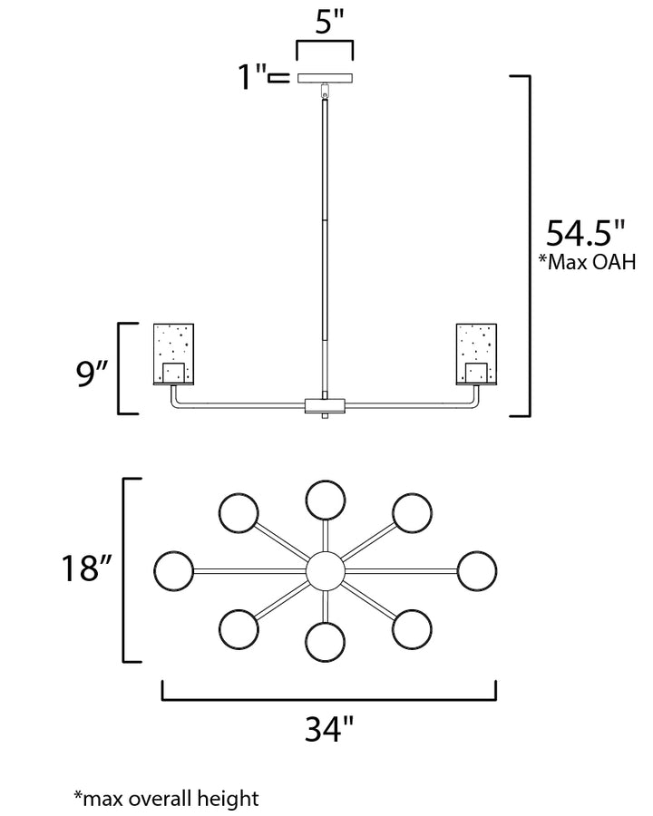 Maxim Sleek 11848CDSN Chandelier Light - Satin Nickel