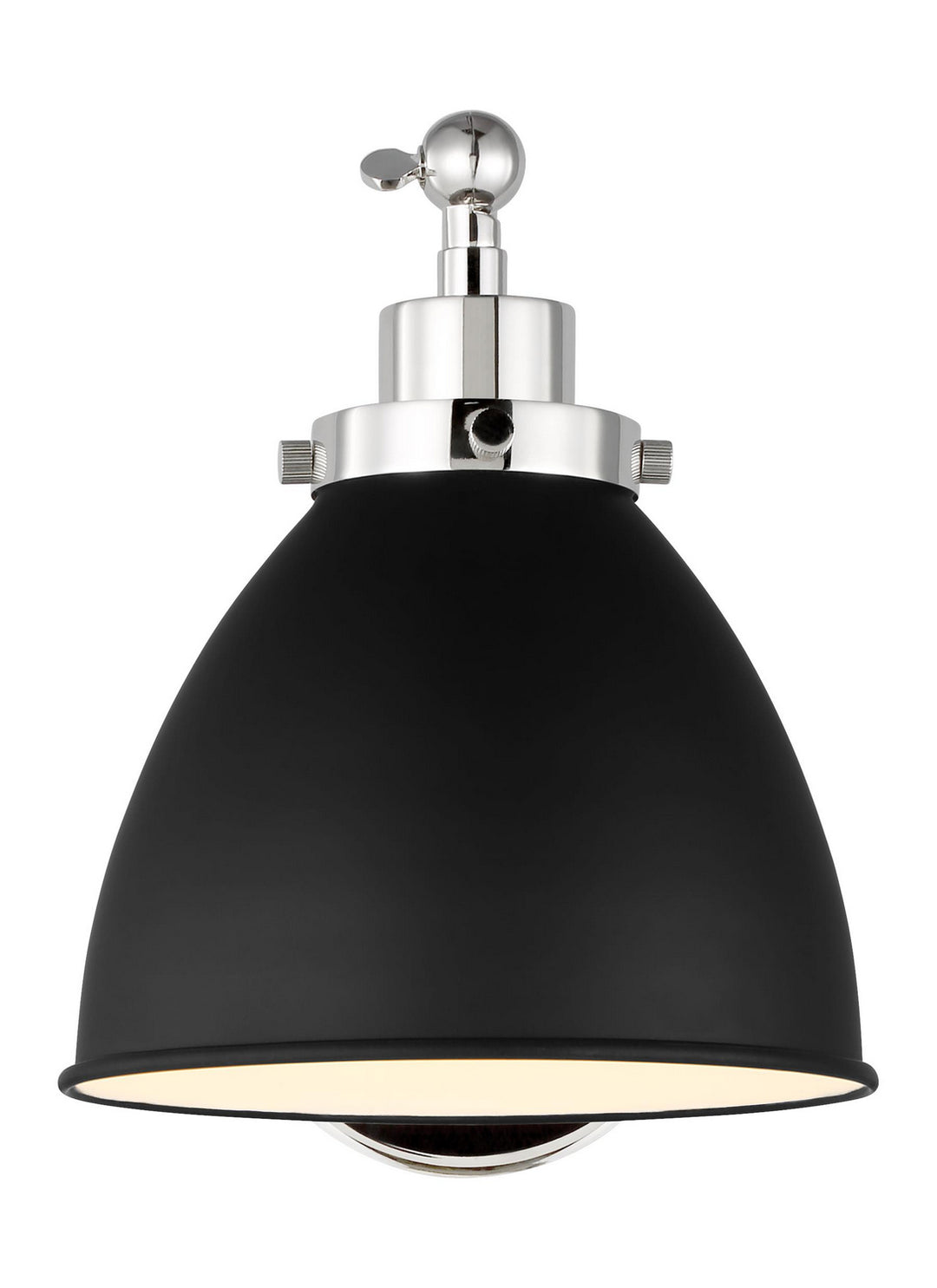 Visual Comfort Studio Wellfleet CW1131MBKPN Wall Light - Midnight Black and Polished Nickel