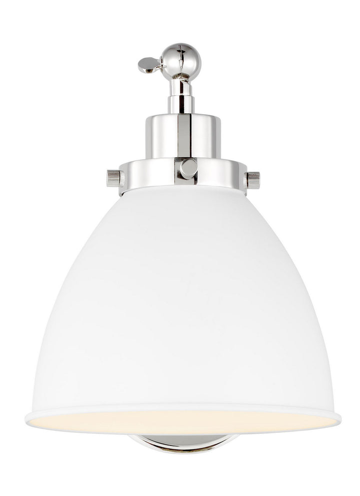 Visual Comfort Studio Wellfleet CW1131MWTPN Wall Light - Matte White and Polished Nickel