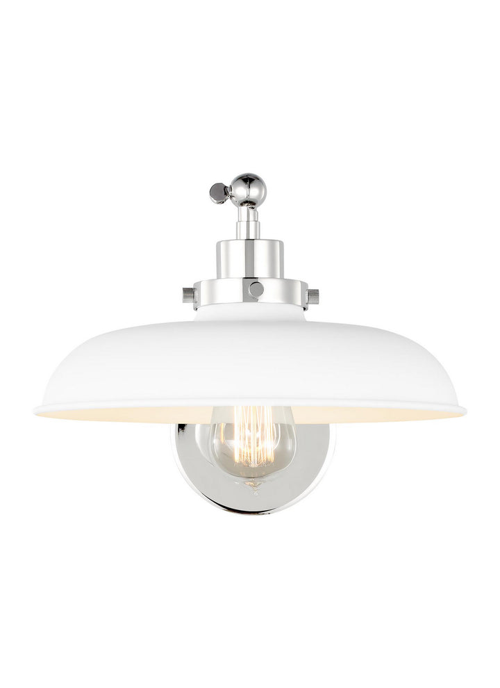 Visual Comfort Studio Wellfleet CW1141MWTPN Wall Light - Matte White and Polished Nickel