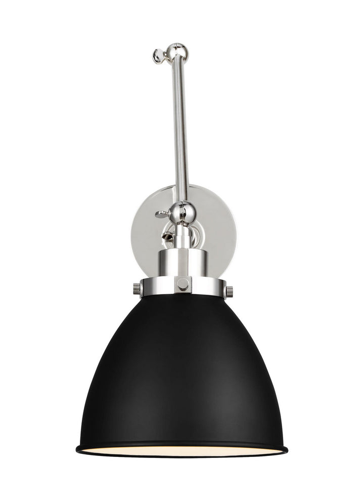 Visual Comfort Studio CW1161MBKPN Wellfleet One Light Wall Sconce Lamp Polished Nickel