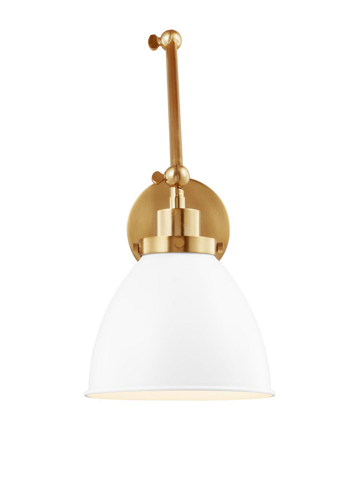 Visual Comfort Studio CW1161MWTBBS Wellfleet One Light Wall Sconce Lamp Brass - Antique