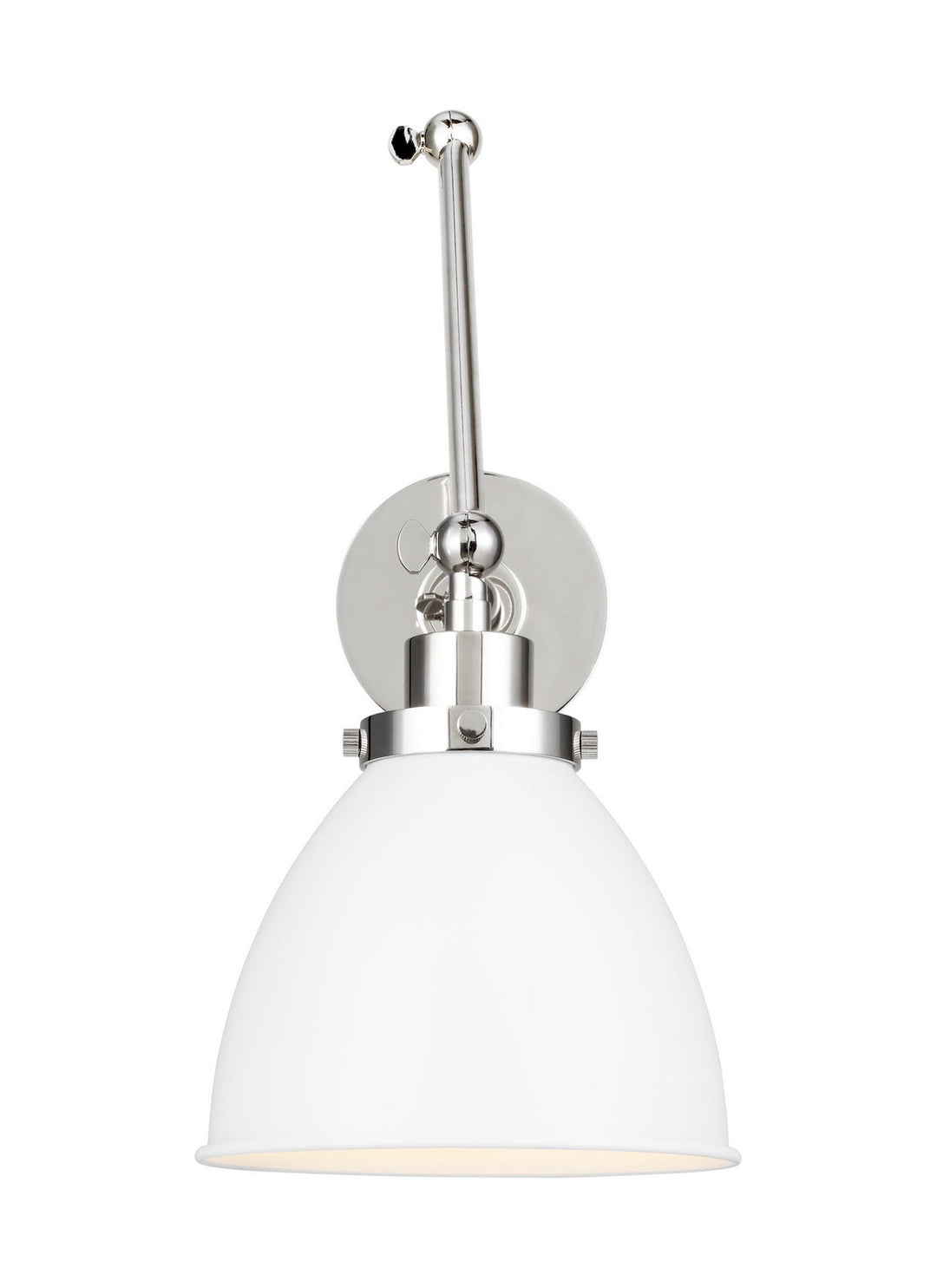 Visual Comfort Studio CW1161MWTPN Wellfleet One Light Wall Sconce Lamp Polished Nickel