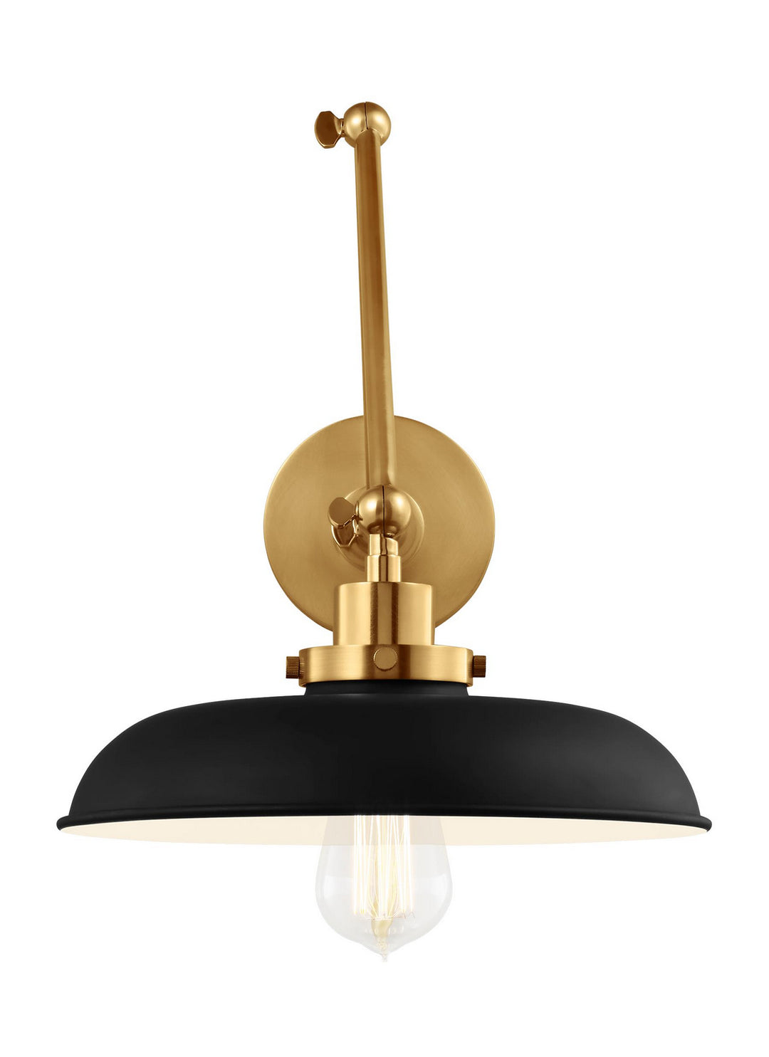 Visual Comfort Studio CW1171MBKBBS Wellfleet One Light Wall Sconce Lamp Brass - Antique