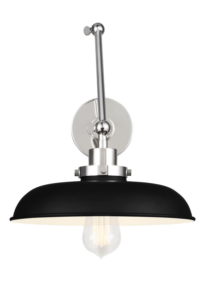 Visual Comfort Studio CW1171MBKPN Wellfleet One Light Wall Sconce Lamp Polished Nickel