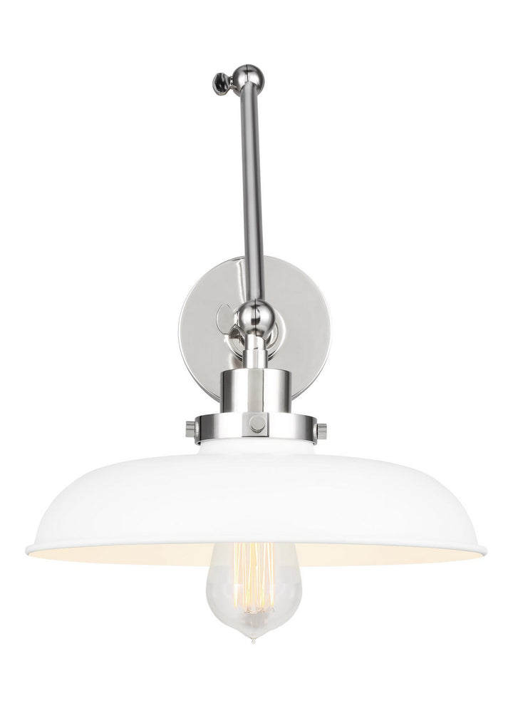 Visual Comfort Studio CW1171MWTPN Wellfleet One Light Wall Sconce Lamp Polished Nickel