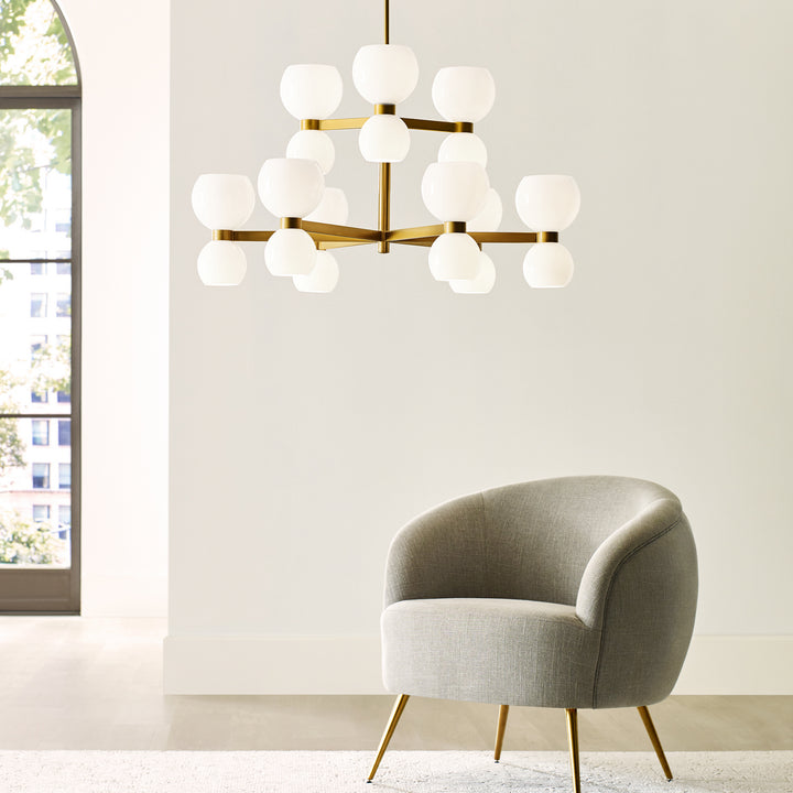 Visual Comfort Studio Londyn KSC10018BBSMG Chandelier Light - Burnished Brass with Milk White Glass