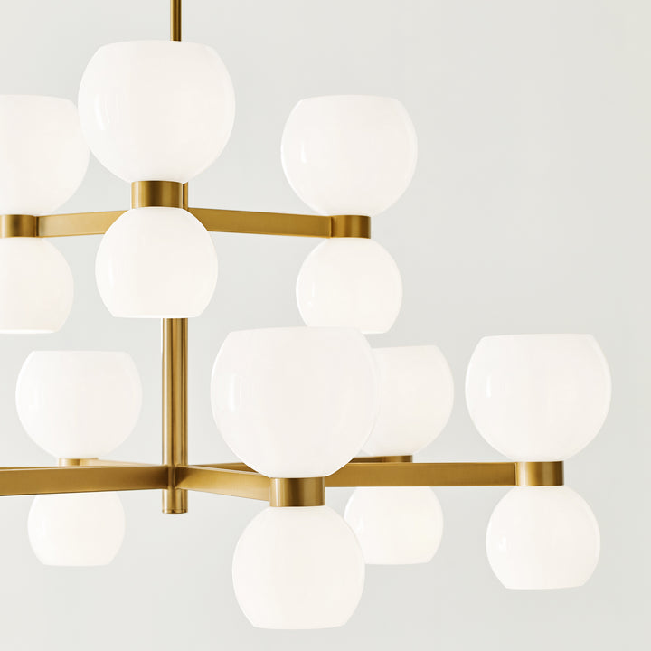 Visual Comfort Studio Londyn KSC10018BBSMG Chandelier Light - Burnished Brass with Milk White Glass