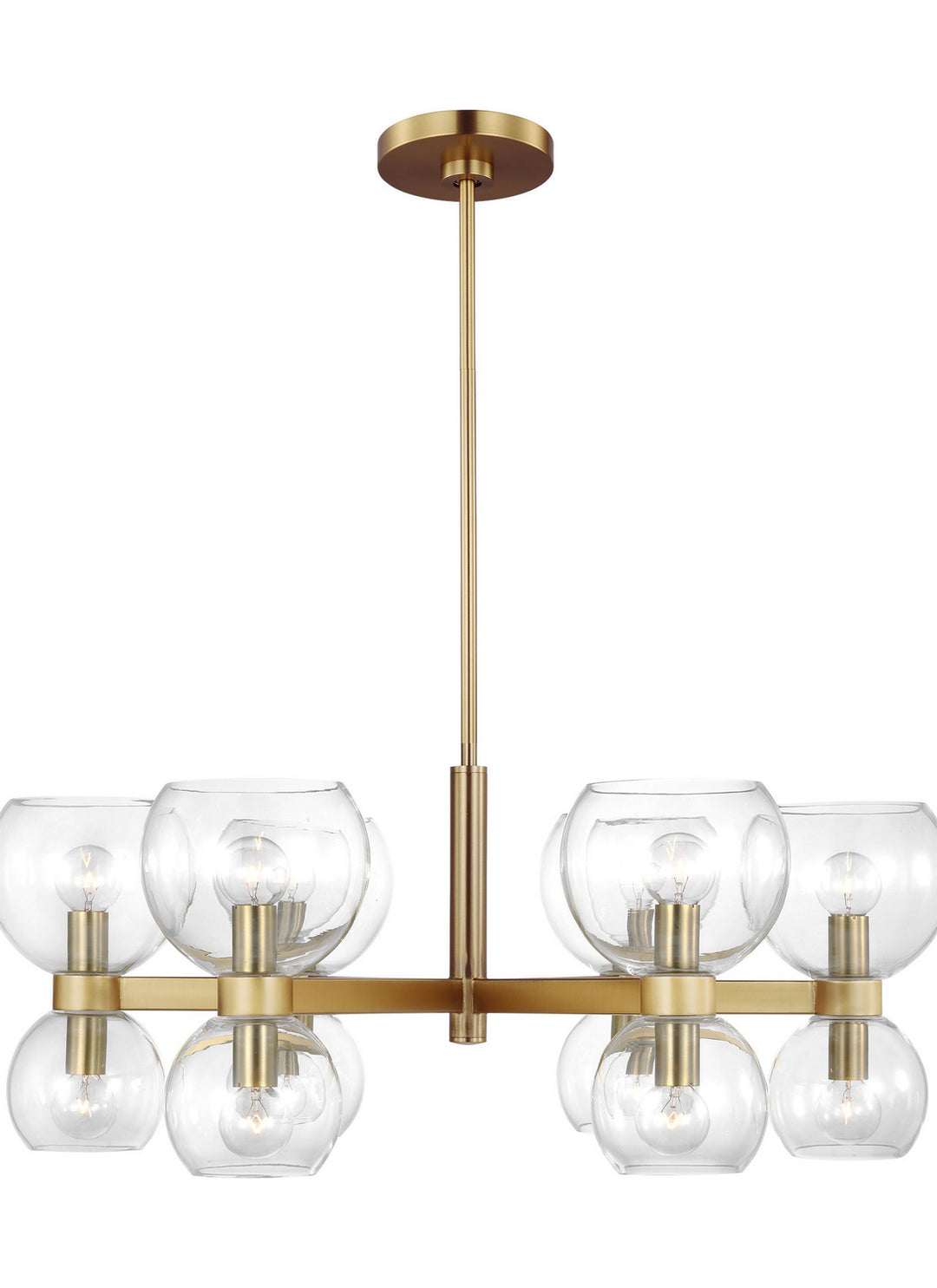 Visual Comfort Studio Londyn KSC10212BBSCG Chandelier Light - Burnished Brass with Clear Glass