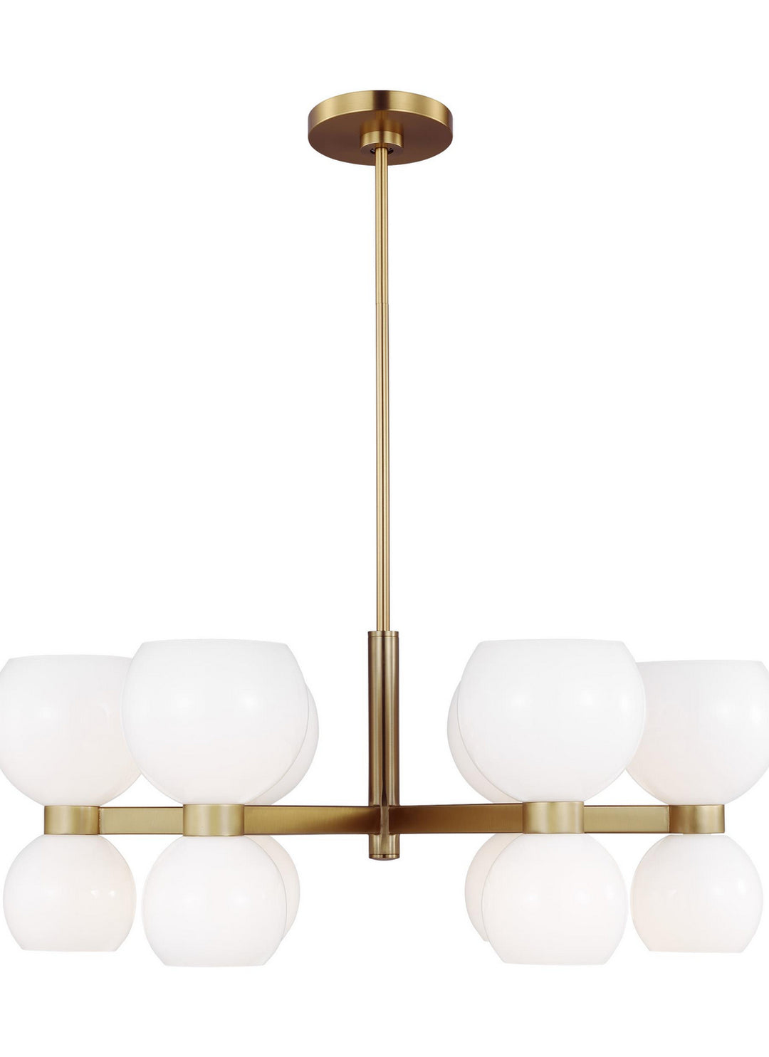 Visual Comfort Studio Londyn KSC10212BBSMG Chandelier Light - Burnished Brass with Milk White Glass