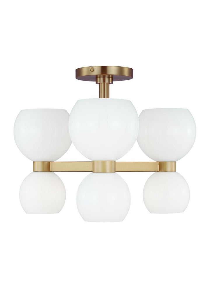 Visual Comfort Studio Londyn KSF1036BBSMG Ceiling Light - Burnished Brass with Milk White Glass