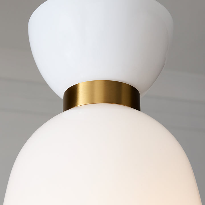 Visual Comfort Studio Londyn KSP1031BBSMG Pendant Light - Burnished Brass with Milk White Glass