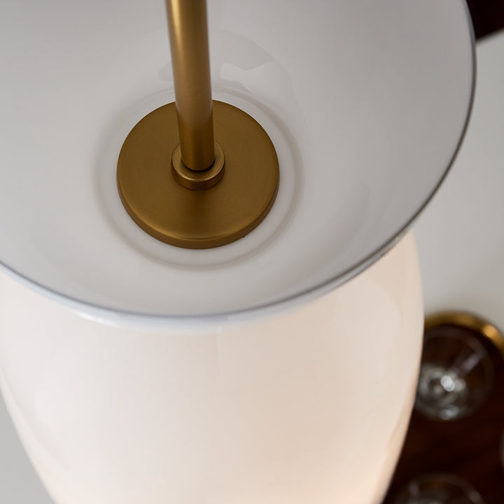 Visual Comfort Studio Londyn KSP1031BBSMG Pendant Light - Burnished Brass with Milk White Glass