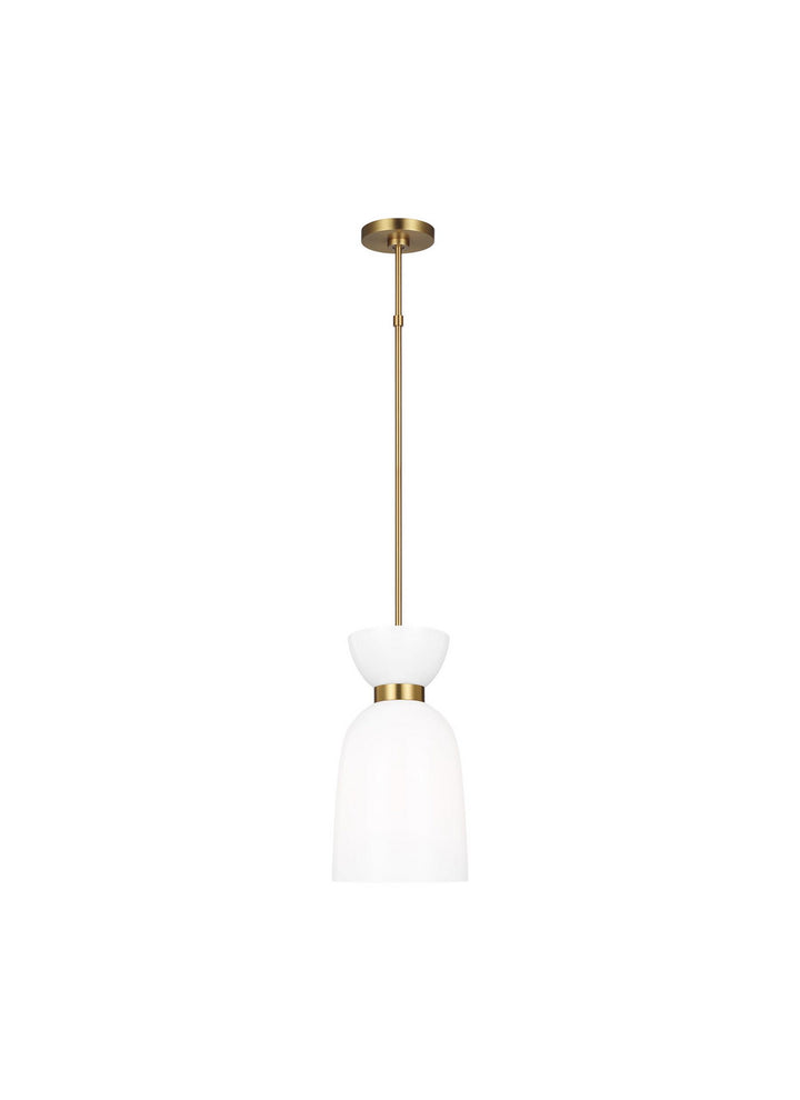 Visual Comfort Studio Londyn KSP1031BBSMG Pendant Light - Burnished Brass with Milk White Glass