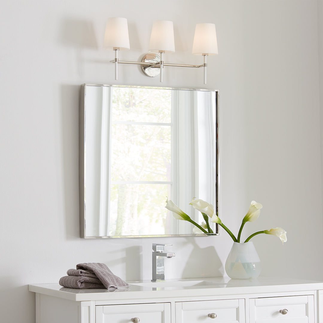 Visual Comfort Studio Monroe KSV1013PNGW Bath Vanity Light 23 in. wide - Polished Nickel