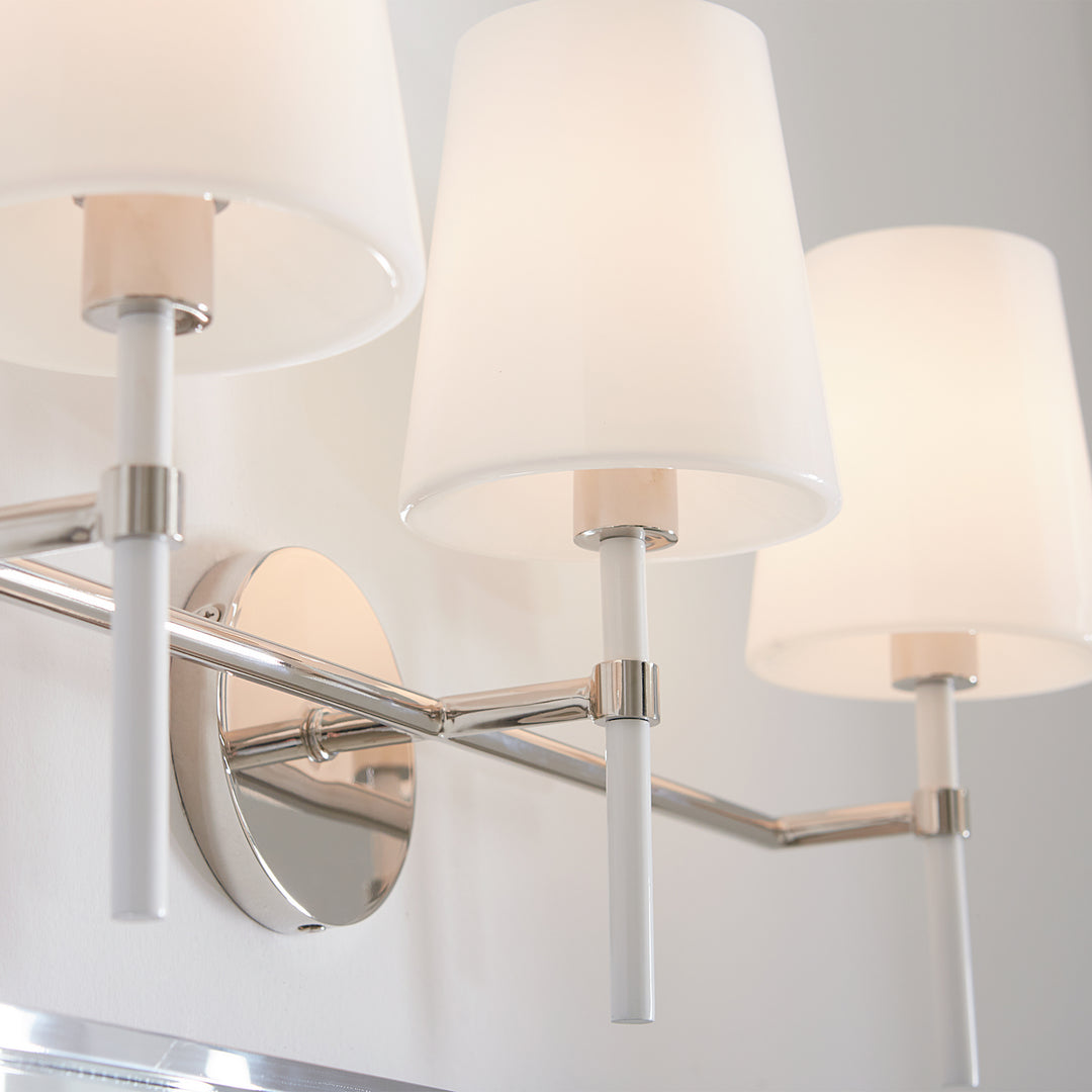 Visual Comfort Studio Monroe KSV1013PNGW Bath Vanity Light 23 in. wide - Polished Nickel