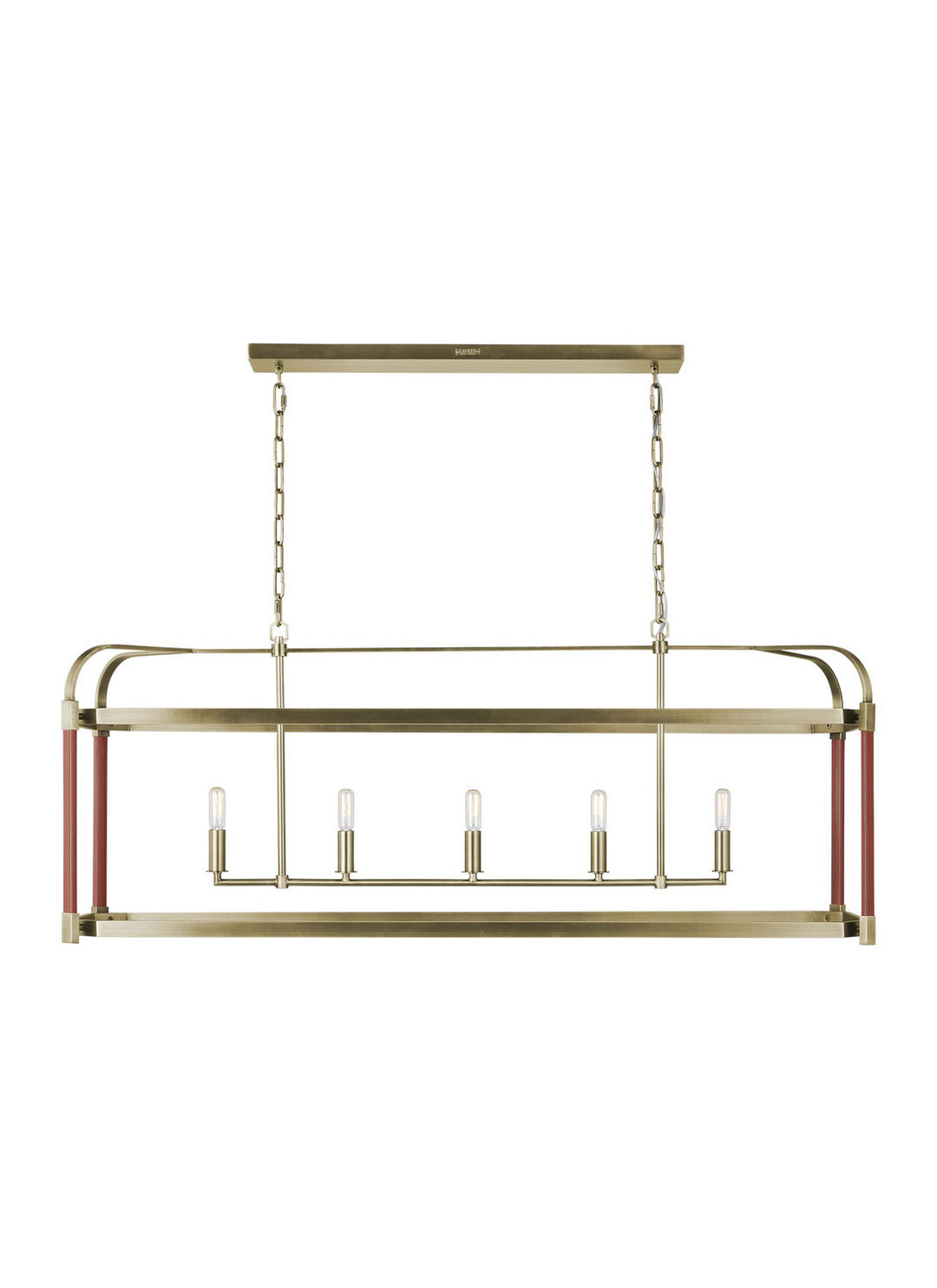 Visual Comfort Studio Hadley LC1165TWB Pendant Light - Time Worn Brass