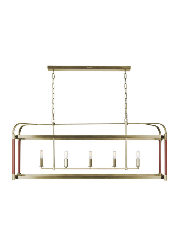 Visual Comfort Studio Hadley LC1165TWB Pendant Light - Time Worn Brass