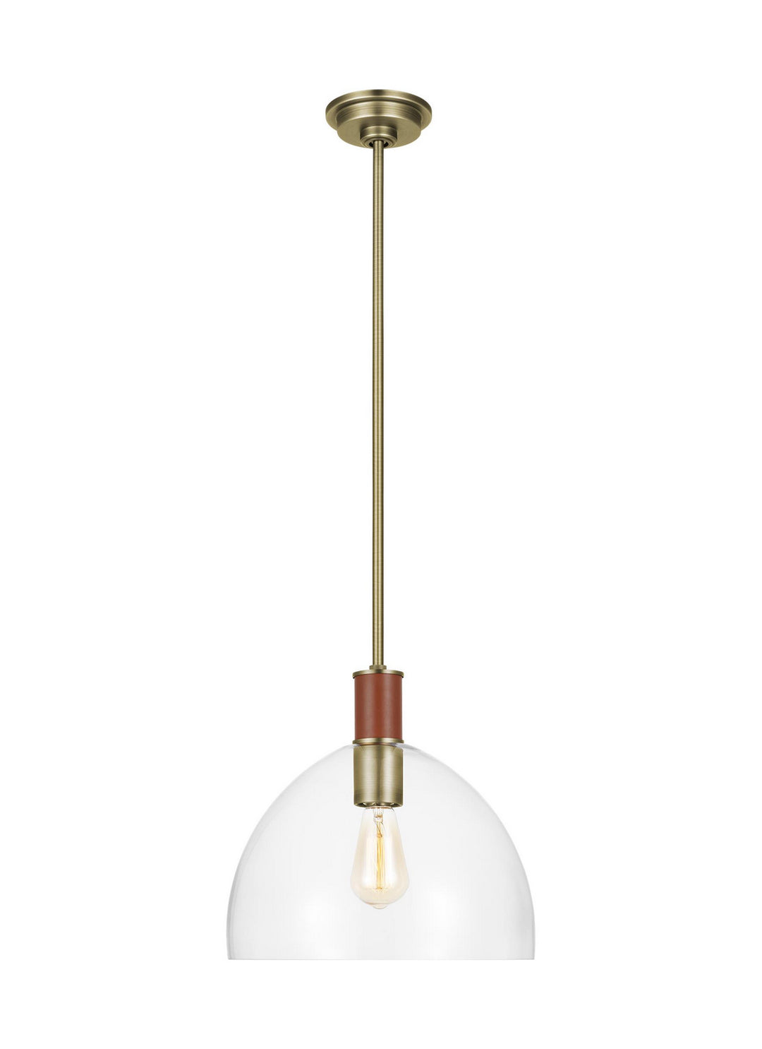 Visual Comfort Studio Hadley LP1051TWBCG Pendant Light - Time Worn Brass