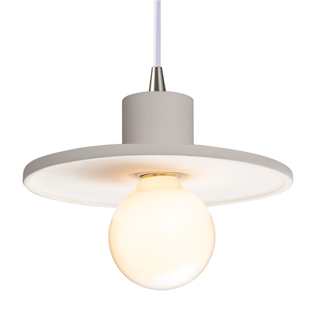 Justice Designs Radiance Collection CER-6325-BIS-NCKL-WTCD Pendant Light - Bisque